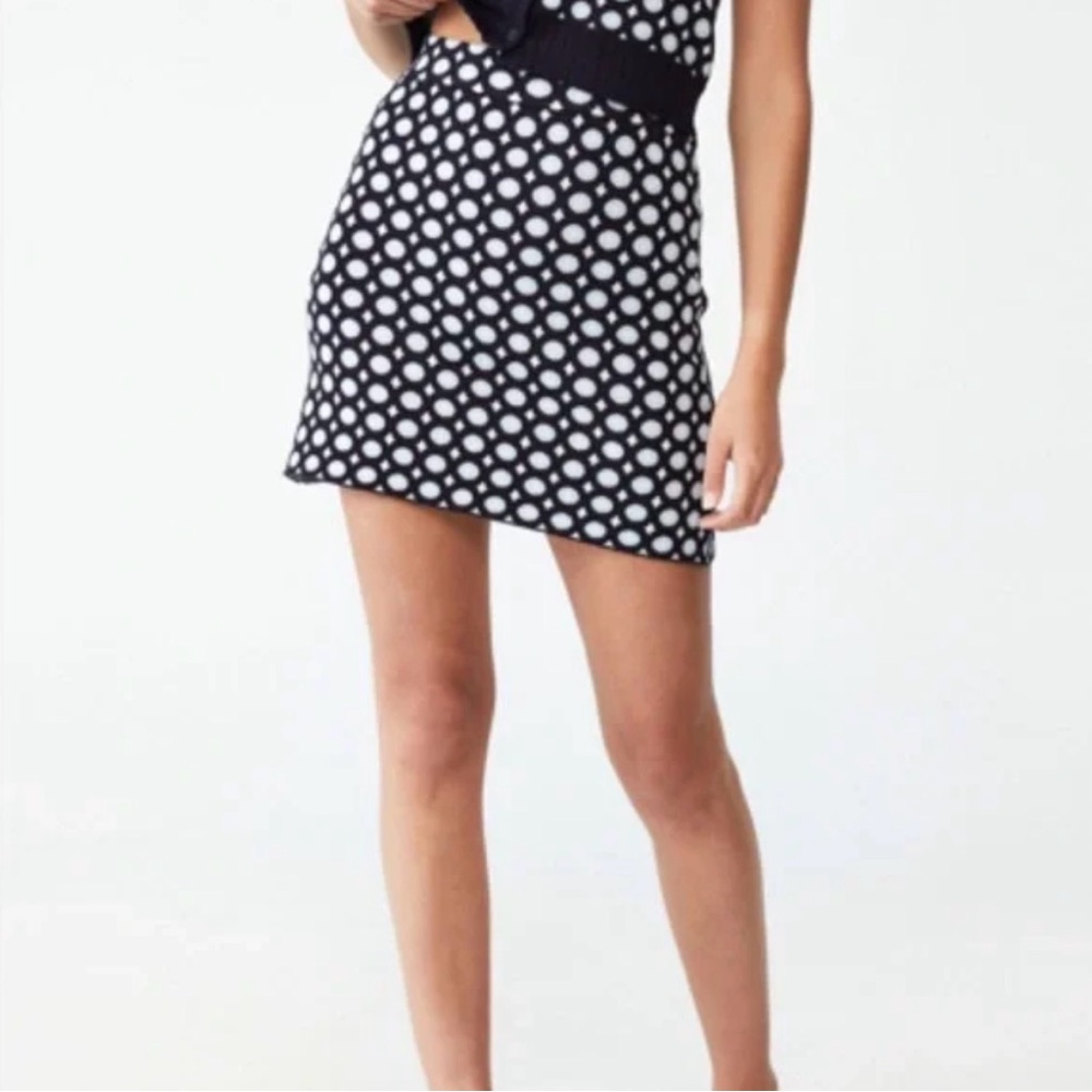 Cotton On Black, Baby Blue, and White Mini Skirt